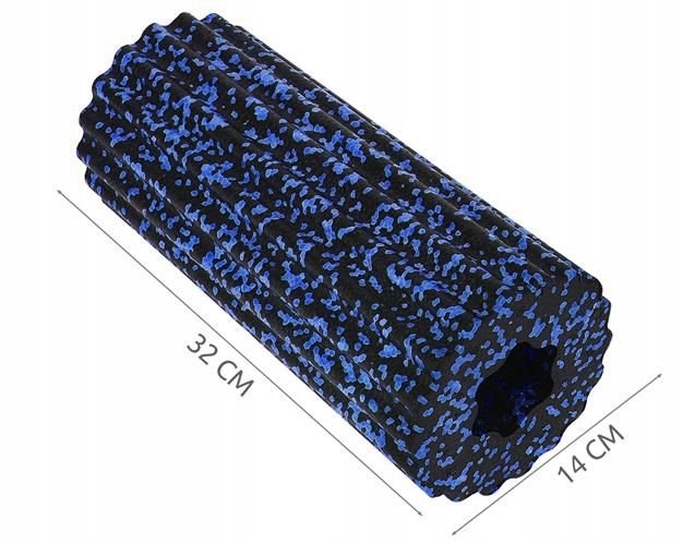 Wałek z wypustkami  32 cm x 14 cm czarny, niebieski